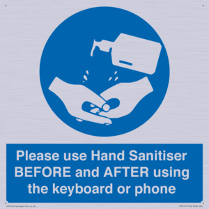 Please use Hand Sanitiser BEFORE and AFTER using the keyboard or phone